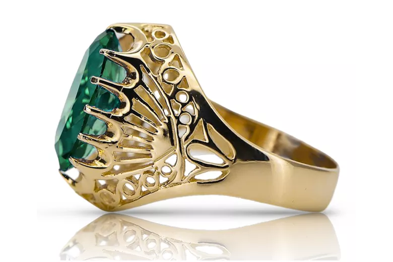 Ring Vintage Jewlery Emerald 14K Yellow gold vrc020y